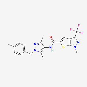 N-[3,5-dimethyl-1-(4-methylbenzyl)-1H-pyrazol-4-yl]-1-methyl-3-(trifluoromethyl)-1H-thieno[2,3-c]pyrazole-5-carboxamide