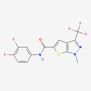 N-(3,4-difluorophenyl)-1-methyl-3-(trifluoromethyl)-1H-thieno[2,3-c]pyrazole-5-carboxamide