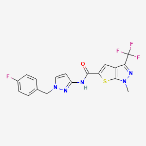 N-[1-(4-fluorobenzyl)-1H-pyrazol-3-yl]-1-methyl-3-(trifluoromethyl)-1H-thieno[2,3-c]pyrazole-5-carboxamide
