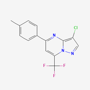molecular formula C14H9ClF3N3 B4371331 3-chloro-5-(4-methylphenyl)-7-(trifluoromethyl)pyrazolo[1,5-a]pyrimidine 