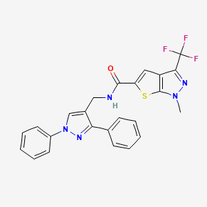 molecular formula C24H18F3N5OS B4371353 N-[(1,3-diphenyl-1H-pyrazol-4-yl)methyl]-1-methyl-3-(trifluoromethyl)-1H-thieno[2,3-c]pyrazole-5-carboxamide 