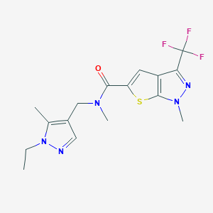 N-[(1-ethyl-5-methyl-1H-pyrazol-4-yl)methyl]-N,1-dimethyl-3-(trifluoromethyl)-1H-thieno[2,3-c]pyrazole-5-carboxamide