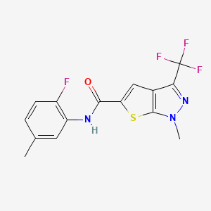 N-(2-fluoro-5-methylphenyl)-1-methyl-3-(trifluoromethyl)-1H-thieno[2,3-c]pyrazole-5-carboxamide