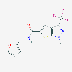 N-(2-furylmethyl)-1-methyl-3-(trifluoromethyl)-1H-thieno[2,3-c]pyrazole-5-carboxamide