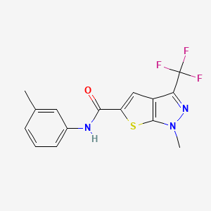 1-methyl-N-(3-methylphenyl)-3-(trifluoromethyl)-1H-thieno[2,3-c]pyrazole-5-carboxamide