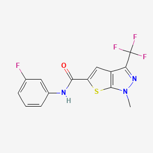 N-(3-fluorophenyl)-1-methyl-3-(trifluoromethyl)-1H-thieno[2,3-c]pyrazole-5-carboxamide