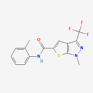 1-methyl-N-(2-methylphenyl)-3-(trifluoromethyl)-1H-thieno[2,3-c]pyrazole-5-carboxamide