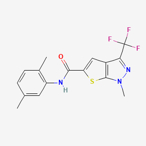 N-(2,5-dimethylphenyl)-1-methyl-3-(trifluoromethyl)-1H-thieno[2,3-c]pyrazole-5-carboxamide