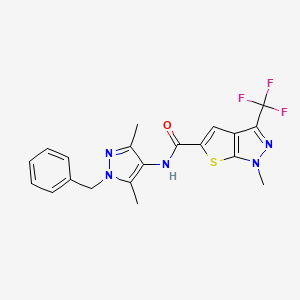 N-(1-benzyl-3,5-dimethyl-1H-pyrazol-4-yl)-1-methyl-3-(trifluoromethyl)-1H-thieno[2,3-c]pyrazole-5-carboxamide