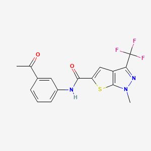 N-(3-acetylphenyl)-1-methyl-3-(trifluoromethyl)-1H-thieno[2,3-c]pyrazole-5-carboxamide