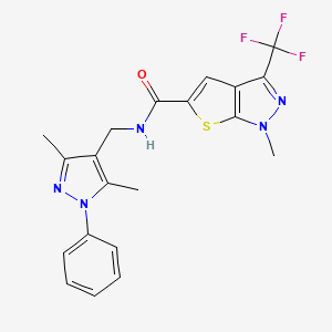 N-[(3,5-dimethyl-1-phenyl-1H-pyrazol-4-yl)methyl]-1-methyl-3-(trifluoromethyl)-1H-thieno[2,3-c]pyrazole-5-carboxamide