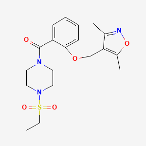 molecular formula C19H25N3O5S B4371438 1-{2-[(3,5-dimethyl-4-isoxazolyl)methoxy]benzoyl}-4-(ethylsulfonyl)piperazine 