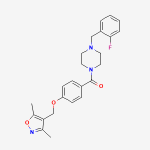 molecular formula C24H26FN3O3 B4371453 1-{4-[(3,5-dimethyl-4-isoxazolyl)methoxy]benzoyl}-4-(2-fluorobenzyl)piperazine 