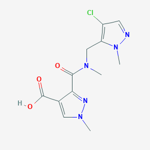 molecular formula C12H14ClN5O3 B4371458 3-{[[(4-chloro-1-methyl-1H-pyrazol-5-yl)methyl](methyl)amino]carbonyl}-1-methyl-1H-pyrazole-4-carboxylic acid 