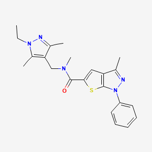 N~5~-[(1-ETHYL-3,5-DIMETHYL-1H-PYRAZOL-4-YL)METHYL]-N~5~,3-DIMETHYL-1-PHENYL-1H-THIENO[2,3-C]PYRAZOLE-5-CARBOXAMIDE