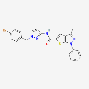 molecular formula C23H18BrN5OS B4371508 N-[1-(4-bromobenzyl)-1H-pyrazol-3-yl]-3-methyl-1-phenyl-1H-thieno[2,3-c]pyrazole-5-carboxamide 