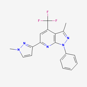 3-methyl-6-(1-methyl-1H-pyrazol-3-yl)-1-phenyl-4-(trifluoromethyl)-1H-pyrazolo[3,4-b]pyridine