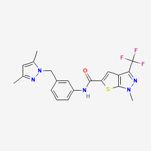 N-{3-[(3,5-dimethyl-1H-pyrazol-1-yl)methyl]phenyl}-1-methyl-3-(trifluoromethyl)-1H-thieno[2,3-c]pyrazole-5-carboxamide