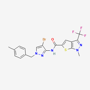 N-[4-bromo-1-(4-methylbenzyl)-1H-pyrazol-3-yl]-1-methyl-3-(trifluoromethyl)-1H-thieno[2,3-c]pyrazole-5-carboxamide