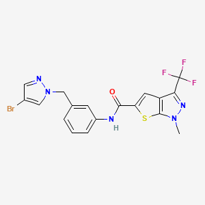 N-{3-[(4-bromo-1H-pyrazol-1-yl)methyl]phenyl}-1-methyl-3-(trifluoromethyl)-1H-thieno[2,3-c]pyrazole-5-carboxamide