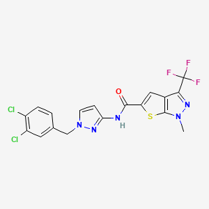 N~5~-[1-(3,4-DICHLOROBENZYL)-1H-PYRAZOL-3-YL]-1-METHYL-3-(TRIFLUOROMETHYL)-1H-THIENO[2,3-C]PYRAZOLE-5-CARBOXAMIDE