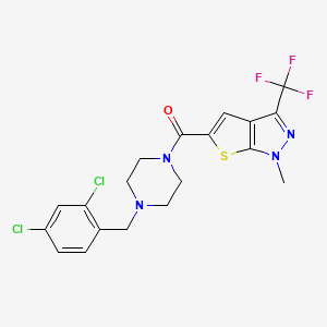 molecular formula C19H17Cl2F3N4OS B4371622 [4-(2,4-DICHLOROBENZYL)PIPERAZINO][1-METHYL-3-(TRIFLUOROMETHYL)-1H-THIENO[2,3-C]PYRAZOL-5-YL]METHANONE 