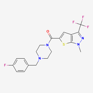 [4-(4-FLUOROBENZYL)PIPERAZINO][1-METHYL-3-(TRIFLUOROMETHYL)-1H-THIENO[2,3-C]PYRAZOL-5-YL]METHANONE