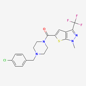 [4-(4-CHLOROBENZYL)PIPERAZINO][1-METHYL-3-(TRIFLUOROMETHYL)-1H-THIENO[2,3-C]PYRAZOL-5-YL]METHANONE