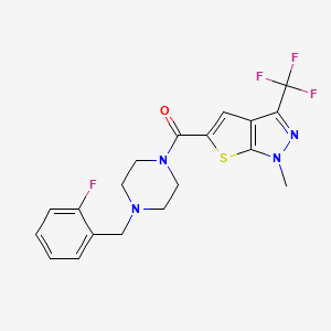 molecular formula C19H18F4N4OS B4371644 [4-(2-FLUOROBENZYL)PIPERAZINO][1-METHYL-3-(TRIFLUOROMETHYL)-1H-THIENO[2,3-C]PYRAZOL-5-YL]METHANONE 