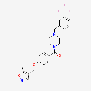 {4-[(3,5-DIMETHYL-4-ISOXAZOLYL)METHOXY]PHENYL}{4-[3-(TRIFLUOROMETHYL)BENZYL]PIPERAZINO}METHANONE