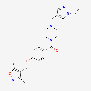 molecular formula C23H29N5O3 B4371744 {4-[(3,5-DIMETHYL-4-ISOXAZOLYL)METHOXY]PHENYL}{4-[(1-ETHYL-1H-PYRAZOL-4-YL)METHYL]PIPERAZINO}METHANONE 