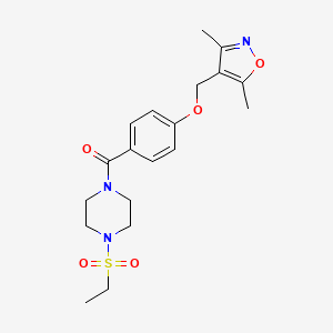 {4-[(3,5-DIMETHYL-4-ISOXAZOLYL)METHOXY]PHENYL}[4-(ETHYLSULFONYL)PIPERAZINO]METHANONE