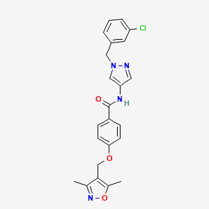 molecular formula C23H21ClN4O3 B4371761 N~1~-[1-(3-CHLOROBENZYL)-1H-PYRAZOL-4-YL]-4-[(3,5-DIMETHYL-4-ISOXAZOLYL)METHOXY]BENZAMIDE 