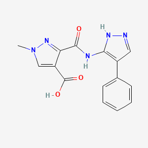 molecular formula C15H13N5O3 B4371798 1-methyl-3-{[(4-phenyl-1H-pyrazol-5-yl)amino]carbonyl}-1H-pyrazole-4-carboxylic acid 