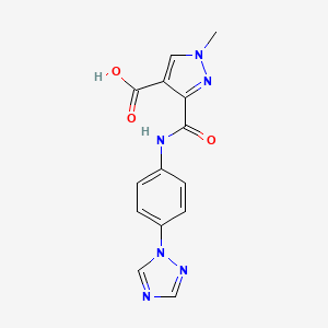 molecular formula C14H12N6O3 B4371814 1-methyl-3-({[4-(1H-1,2,4-triazol-1-yl)phenyl]amino}carbonyl)-1H-pyrazole-4-carboxylic acid 