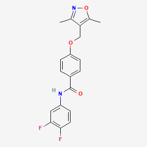 molecular formula C19H16F2N2O3 B4371840 N-(3,4-difluorophenyl)-4-[(3,5-dimethyl-4-isoxazolyl)methoxy]benzamide 