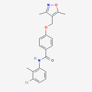 molecular formula C20H19ClN2O3 B4371848 N~1~-(3-CHLORO-2-METHYLPHENYL)-4-[(3,5-DIMETHYL-4-ISOXAZOLYL)METHOXY]BENZAMIDE 