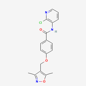 molecular formula C18H16ClN3O3 B4371866 N~1~-(2-CHLORO-3-PYRIDYL)-4-[(3,5-DIMETHYL-4-ISOXAZOLYL)METHOXY]BENZAMIDE 