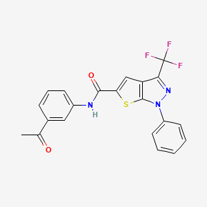 N-(3-acetylphenyl)-1-phenyl-3-(trifluoromethyl)-1H-thieno[2,3-c]pyrazole-5-carboxamide