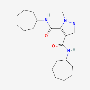 molecular formula C20H32N4O2 B4371917 N~4~,N~5~-DICYCLOHEPTYL-1-METHYL-1H-PYRAZOLE-4,5-DICARBOXAMIDE 