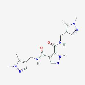 molecular formula C18H24N8O2 B4371932 3-N,4-N-bis[(1,5-dimethylpyrazol-4-yl)methyl]-2-methylpyrazole-3,4-dicarboxamide 