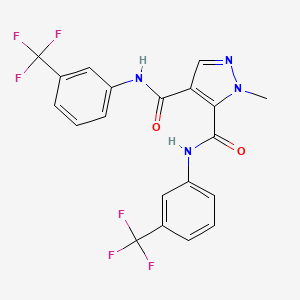 2-methyl-3-N,4-N-bis[3-(trifluoromethyl)phenyl]pyrazole-3,4-dicarboxamide