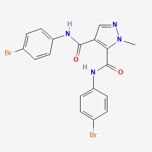 molecular formula C18H14Br2N4O2 B4371974 N~4~,N~5~-BIS(4-BROMOPHENYL)-1-METHYL-1H-PYRAZOLE-4,5-DICARBOXAMIDE 