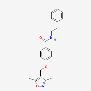 molecular formula C21H22N2O3 B4372003 4-[(3,5-DIMETHYL-4-ISOXAZOLYL)METHOXY]-N~1~-PHENETHYLBENZAMIDE 