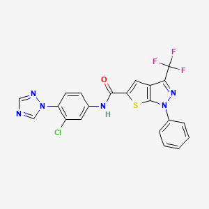 N~5~-[3-CHLORO-4-(1H-1,2,4-TRIAZOL-1-YL)PHENYL]-1-PHENYL-3-(TRIFLUOROMETHYL)-1H-THIENO[2,3-C]PYRAZOLE-5-CARBOXAMIDE