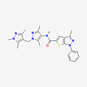 N~5~-{3,5-DIMETHYL-1-[(1,3,5-TRIMETHYL-1H-PYRAZOL-4-YL)METHYL]-1H-PYRAZOL-4-YL}-3-METHYL-1-PHENYL-1H-THIENO[2,3-C]PYRAZOLE-5-CARBOXAMIDE