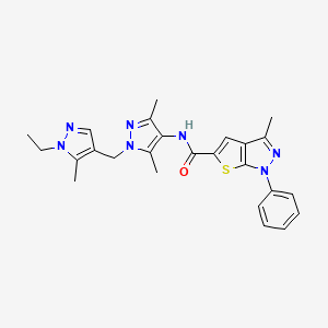 N~5~-{1-[(1-ETHYL-5-METHYL-1H-PYRAZOL-4-YL)METHYL]-3,5-DIMETHYL-1H-PYRAZOL-4-YL}-3-METHYL-1-PHENYL-1H-THIENO[2,3-C]PYRAZOLE-5-CARBOXAMIDE