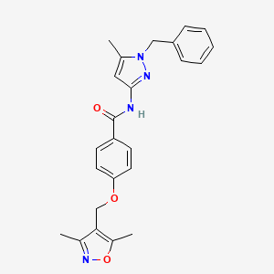 N~1~-(1-BENZYL-5-METHYL-1H-PYRAZOL-3-YL)-4-[(3,5-DIMETHYL-4-ISOXAZOLYL)METHOXY]BENZAMIDE