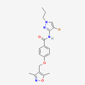 molecular formula C19H21BrN4O3 B4372108 N~1~-(4-BROMO-1-PROPYL-1H-PYRAZOL-3-YL)-4-[(3,5-DIMETHYL-4-ISOXAZOLYL)METHOXY]BENZAMIDE 