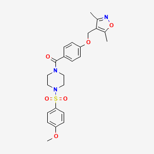 {4-[(3,5-DIMETHYL-4-ISOXAZOLYL)METHOXY]PHENYL}{4-[(4-METHOXYPHENYL)SULFONYL]PIPERAZINO}METHANONE